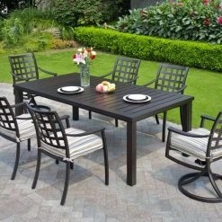 Hanamint Stratford Aluminum Outdoor Dining Set Patio Dining Furniture