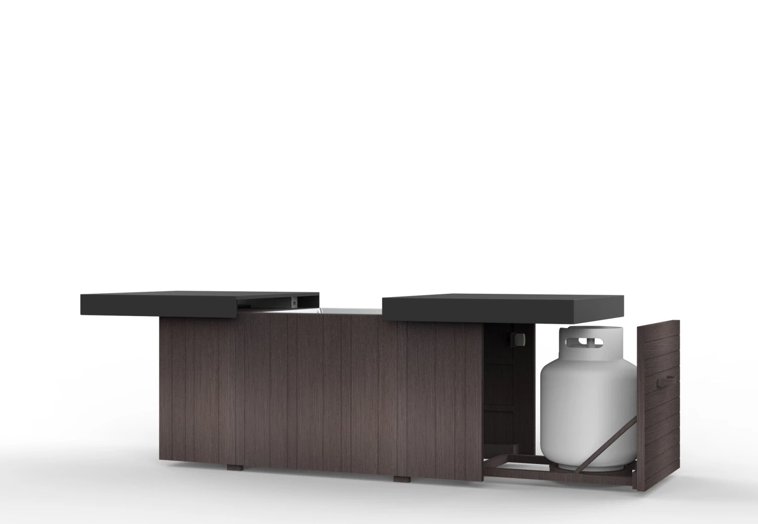 Plank And Hide Fire Pits 48"x 24" Functional Firepit - Wenge/Black 3 Plank And Hide Fire Pits 48"x 24" Functional Firepit - Wenge/Black