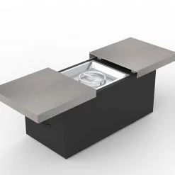 Plank And Hide 48"x 24" Functional Firepit - Charcoal/Concrete