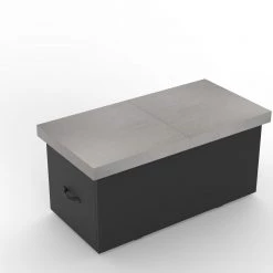 Plank And Hide 48"x 24" Functional Firepit - Charcoal/Concrete