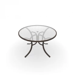 Telescope Casual Patio Dining Furniture 48" Round Glass Table