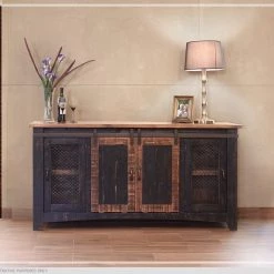 IFD Pueblo Black TV Stand Living Room Furniture