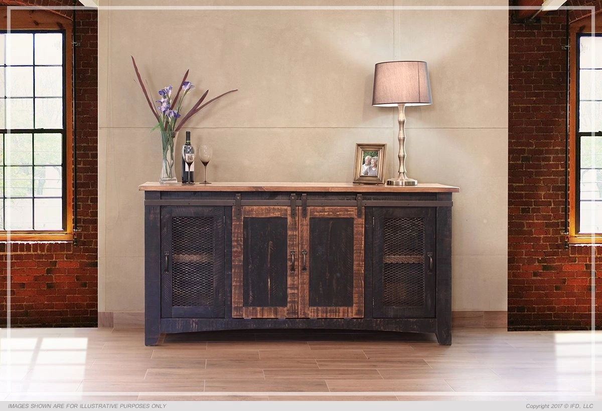 IFD Pueblo Black TV Stand Living Room Furniture 2 IFD Pueblo Black TV Stand Living Room Furniture