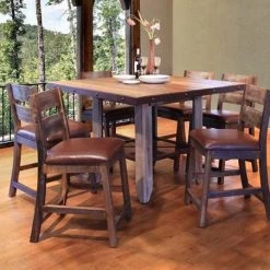 IFD Antique Multicolor Counter Table Pub Tables