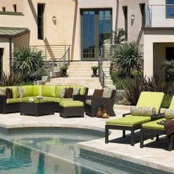 Chicago Wicker Canyon 4 Piece Wicker Sectional Seating Furniture