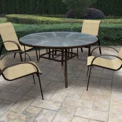 Chicago Wicker Patio Dining Furniture Capri 5 Piece Dining Set