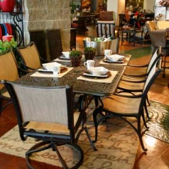 Hanamint Central Park Cast Aluminum Outdoor Dining Set Patio Dining Furniture