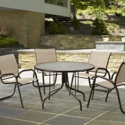 Telescope Casual Patio Dining Furniture Gardenella Outdoor Aluminum Dining Chair