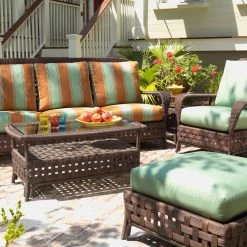 Lloyd Flanders Haven Outdoor Wicker Ottoman Seating Furniture