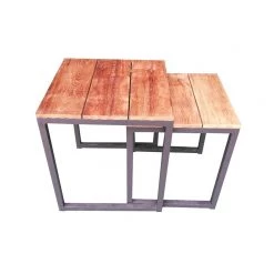 Chicago Wicker Seating Furniture Huntington Teak Top Nesting End Table