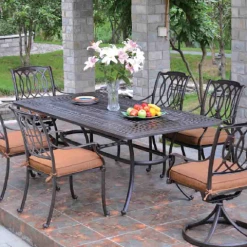Hanamint Mayfair Outdoor Cast Aluminum Dining Set