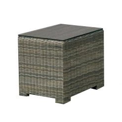 Chicago Wicker Marina Outdoor Glass End Table Seating Furniture