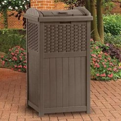 Clover Premier Resin Wicker Trash Hideaway Storage