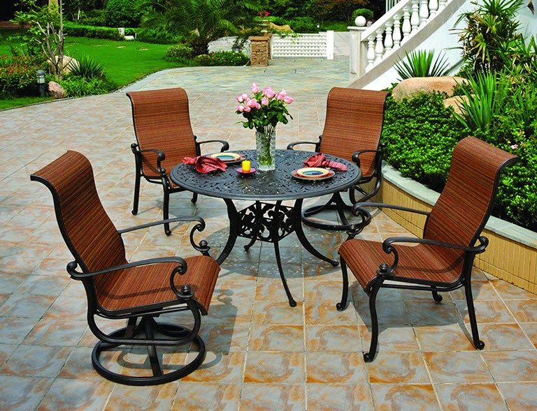 Hanamint St. Augustine Outdoor Cast Aluminum Dining Set 1 Hanamint St. Augustine Outdoor Cast Aluminum Dining Set