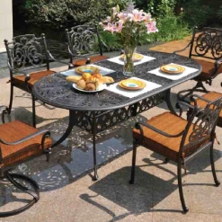 Hanamint St. Augustine Outdoor Cast Aluminum Dining Set