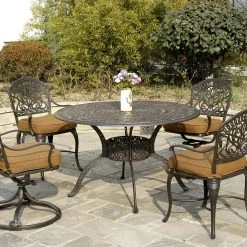 Hanamint Patio Dining Furniture Tuscany 48" Cast Aluminum Dining Table