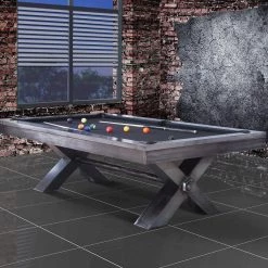 Plank And Hide 8' VOX STEEL POOL TABLE Indoor Living